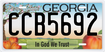 GA license plate CCB5692
