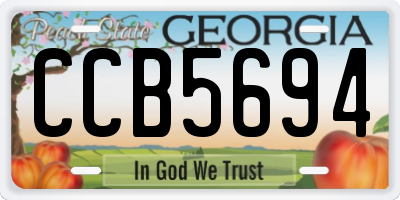 GA license plate CCB5694
