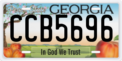 GA license plate CCB5696