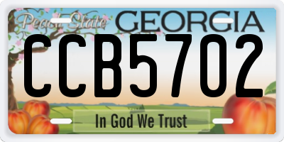 GA license plate CCB5702