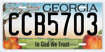 GA license plate CCB5703