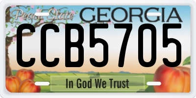 GA license plate CCB5705