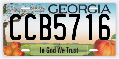 GA license plate CCB5716