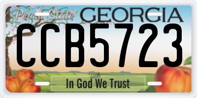 GA license plate CCB5723