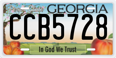 GA license plate CCB5728