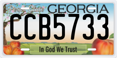 GA license plate CCB5733