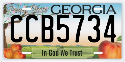 GA license plate CCB5734