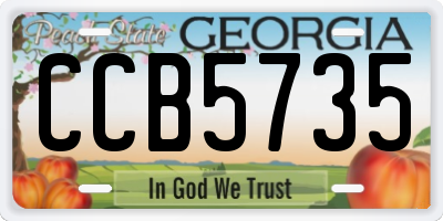 GA license plate CCB5735
