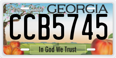GA license plate CCB5745