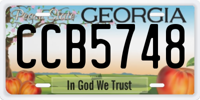 GA license plate CCB5748