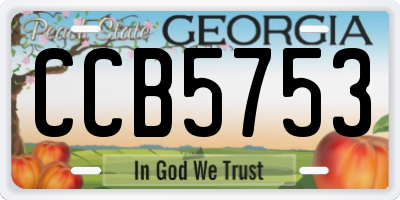 GA license plate CCB5753