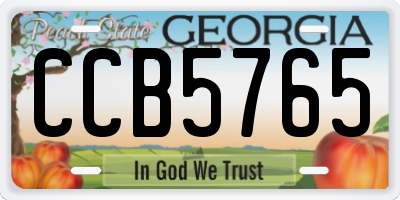 GA license plate CCB5765