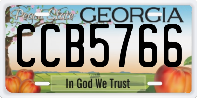 GA license plate CCB5766