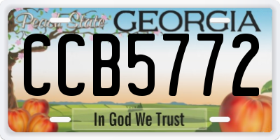 GA license plate CCB5772