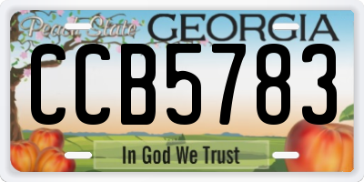 GA license plate CCB5783
