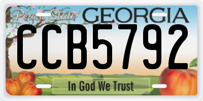 GA license plate CCB5792