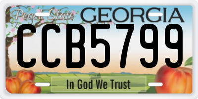 GA license plate CCB5799