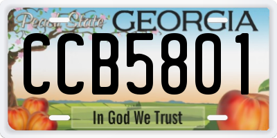 GA license plate CCB5801
