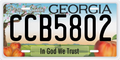 GA license plate CCB5802