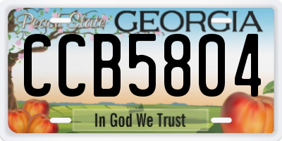 GA license plate CCB5804
