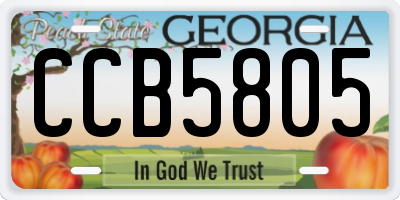 GA license plate CCB5805