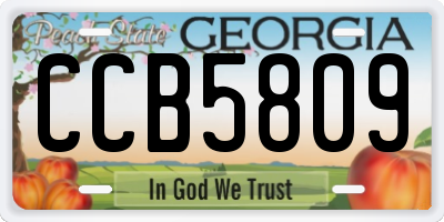 GA license plate CCB5809