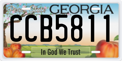 GA license plate CCB5811
