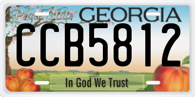 GA license plate CCB5812