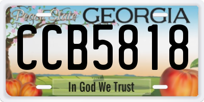GA license plate CCB5818