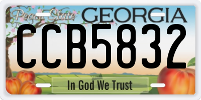 GA license plate CCB5832