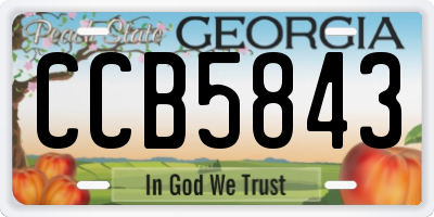 GA license plate CCB5843