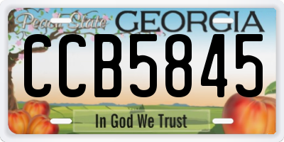 GA license plate CCB5845