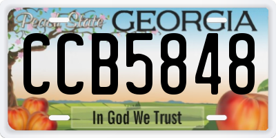 GA license plate CCB5848