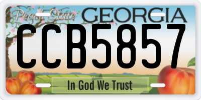 GA license plate CCB5857