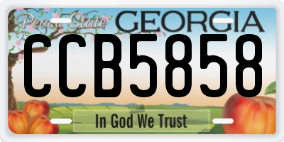GA license plate CCB5858