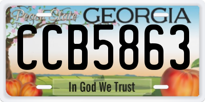 GA license plate CCB5863