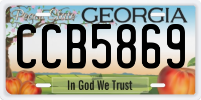 GA license plate CCB5869