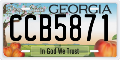 GA license plate CCB5871
