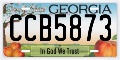 GA license plate CCB5873