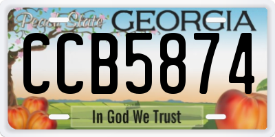 GA license plate CCB5874