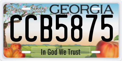 GA license plate CCB5875