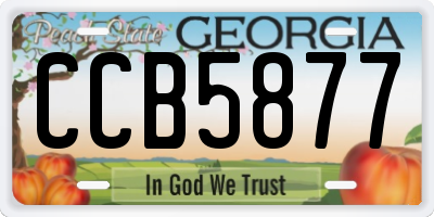 GA license plate CCB5877