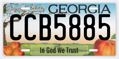 GA license plate CCB5885