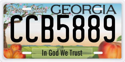 GA license plate CCB5889