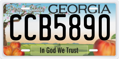 GA license plate CCB5890