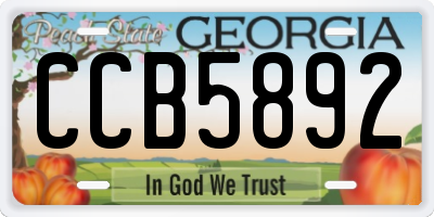 GA license plate CCB5892