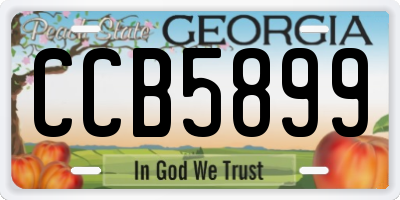GA license plate CCB5899