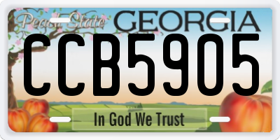 GA license plate CCB5905