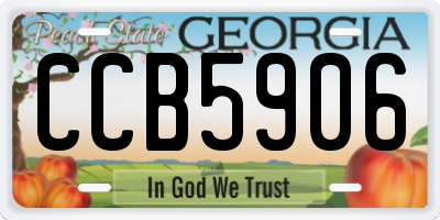 GA license plate CCB5906