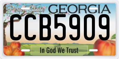 GA license plate CCB5909